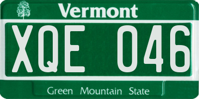 VT license plate XQE046