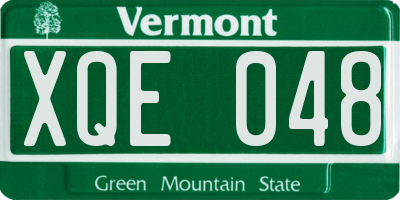 VT license plate XQE048
