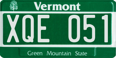 VT license plate XQE051