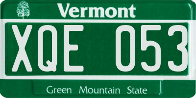 VT license plate XQE053