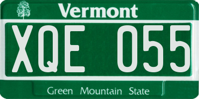 VT license plate XQE055
