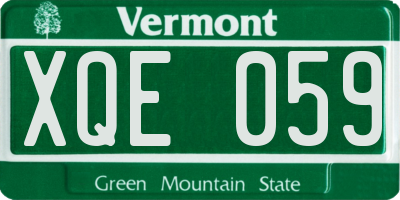 VT license plate XQE059