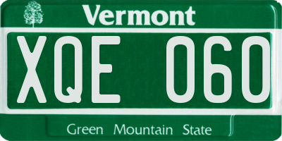 VT license plate XQE060