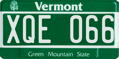 VT license plate XQE066