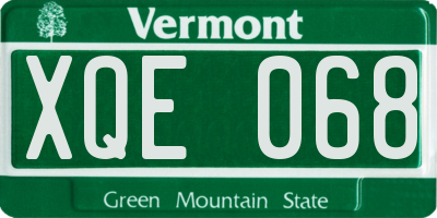VT license plate XQE068