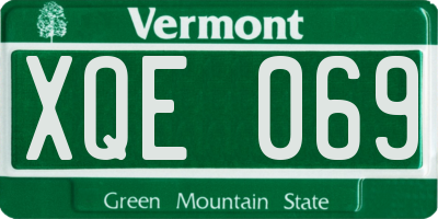 VT license plate XQE069