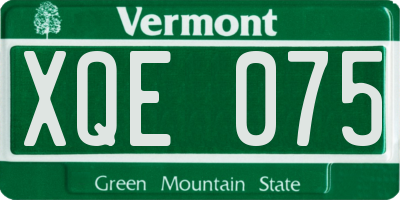 VT license plate XQE075