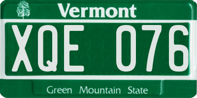 VT license plate XQE076