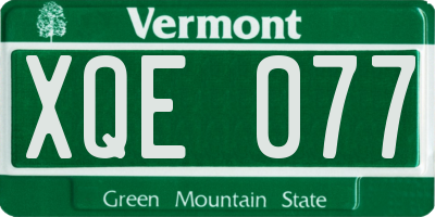 VT license plate XQE077