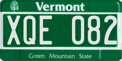 VT license plate XQE082