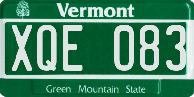 VT license plate XQE083