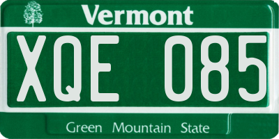 VT license plate XQE085