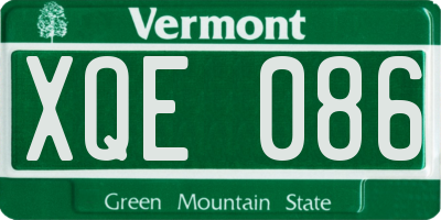 VT license plate XQE086