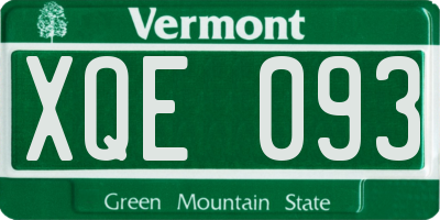 VT license plate XQE093