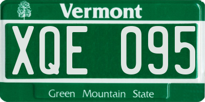 VT license plate XQE095