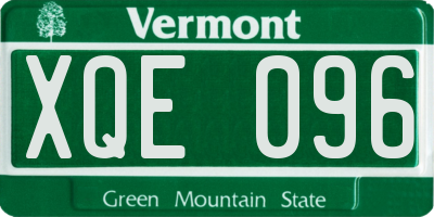 VT license plate XQE096