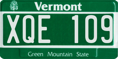 VT license plate XQE109