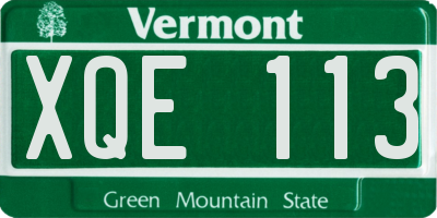 VT license plate XQE113