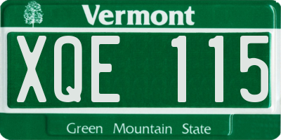 VT license plate XQE115