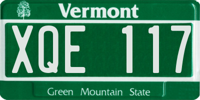 VT license plate XQE117