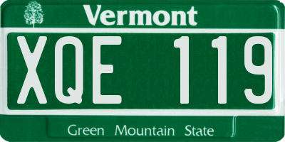 VT license plate XQE119
