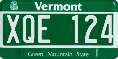 VT license plate XQE124