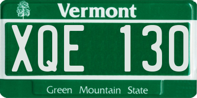 VT license plate XQE130