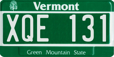 VT license plate XQE131