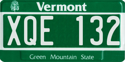 VT license plate XQE132