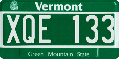 VT license plate XQE133