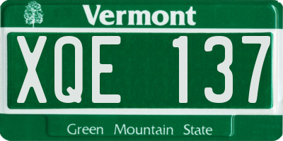 VT license plate XQE137