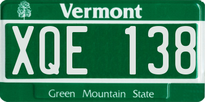 VT license plate XQE138