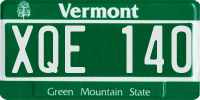VT license plate XQE140