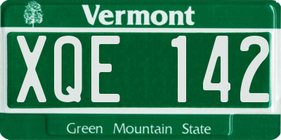 VT license plate XQE142