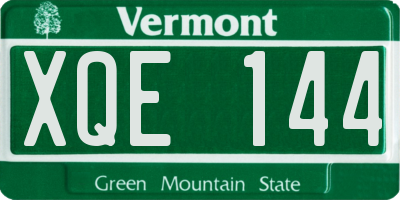 VT license plate XQE144