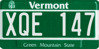 VT license plate XQE147