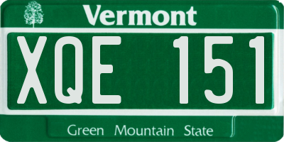 VT license plate XQE151