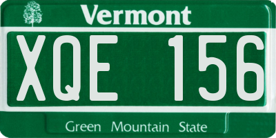 VT license plate XQE156