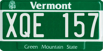 VT license plate XQE157
