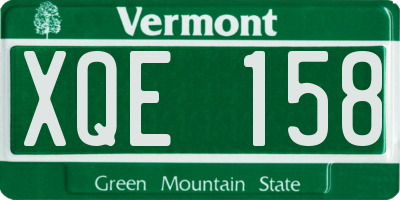 VT license plate XQE158