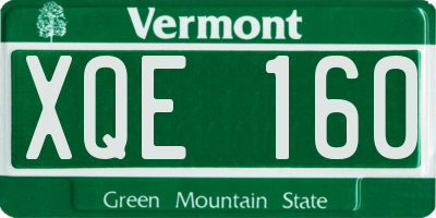 VT license plate XQE160
