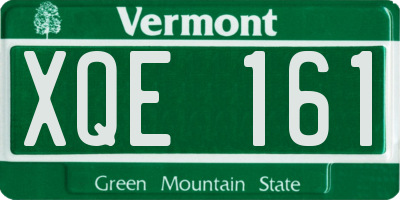 VT license plate XQE161