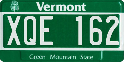 VT license plate XQE162