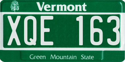 VT license plate XQE163