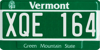 VT license plate XQE164