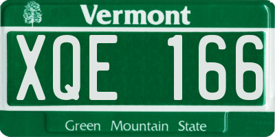 VT license plate XQE166