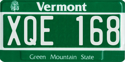 VT license plate XQE168
