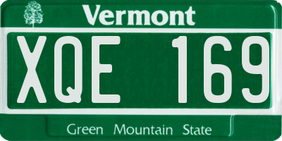 VT license plate XQE169