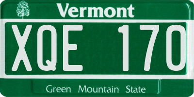VT license plate XQE170