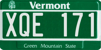 VT license plate XQE171
